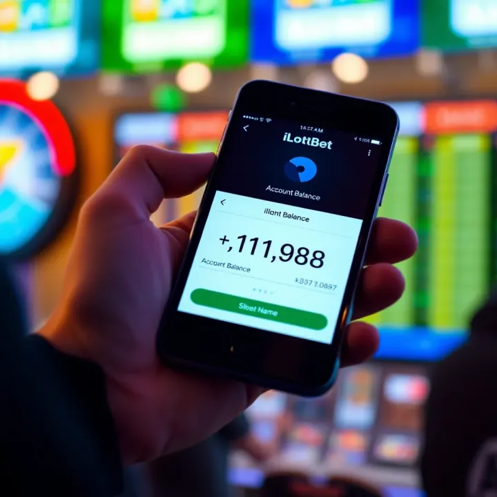 Mobile screen displaying iLotBet account balance interface with clear numeric balance