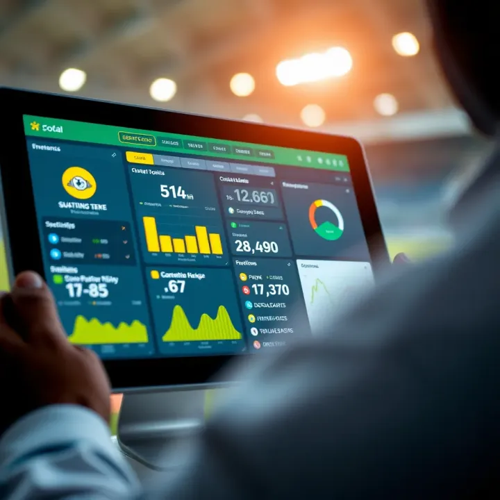 Close-up of a digital device displaying football statistics and prediction tools for Nigerian football fans