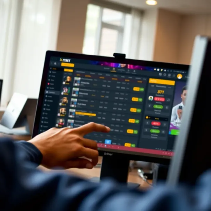 User navigating the desktop iLotBet platform on a computer screen showing betting options and a clear interface