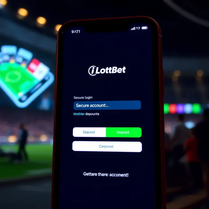 User interface displaying secure account login and deposit options on the iLotBet app