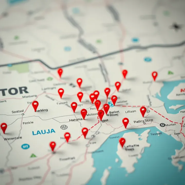 Map highlighting various Ilotbet shops located throughout Abuja city