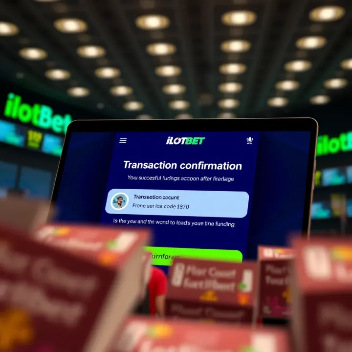 Confirmation screen displaying successful transaction notification after funding account on the Ilotbet platform