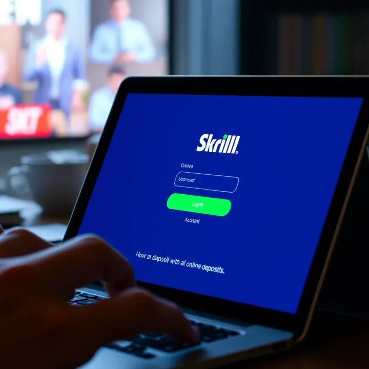 Secure Skrill account login screen on a digital device