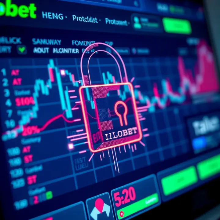 Lock symbol representing digital security over a betting website interface