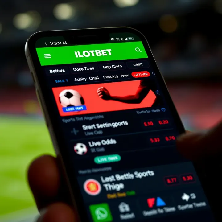 User interface of Ilotbet app showing sports betting options and live odds