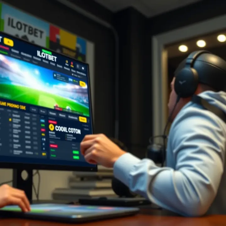 Illustration showing the application of a promo code during online betting registration on Ilotbet website