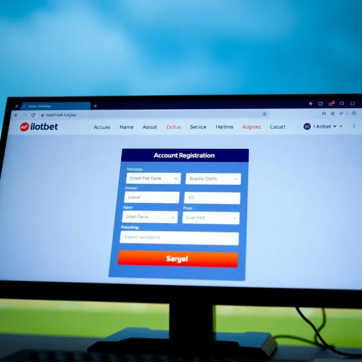 Graphic showing account registration form with fields for user details on Ilotbet Aviator