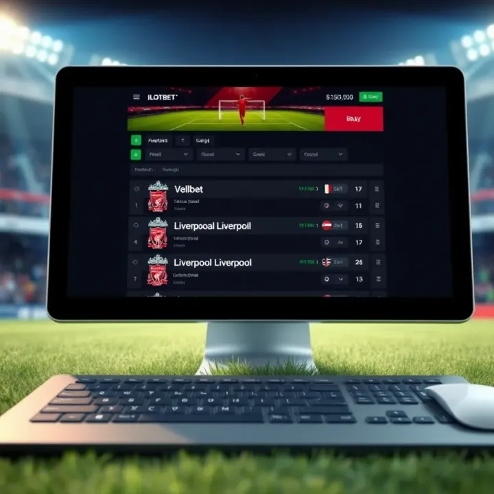 Ilotbet Digital Betting Platform Featuring Liverpool Match Options Digital betting interface showing betting options for Liverpool football matches