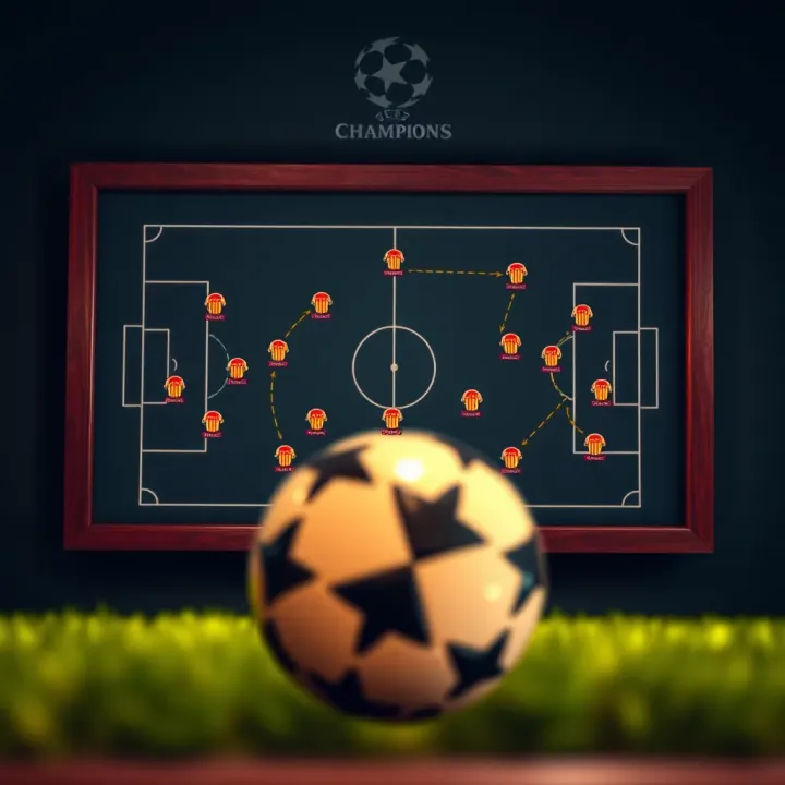 Tactical football analysis with chalkboard showing formations and player movements