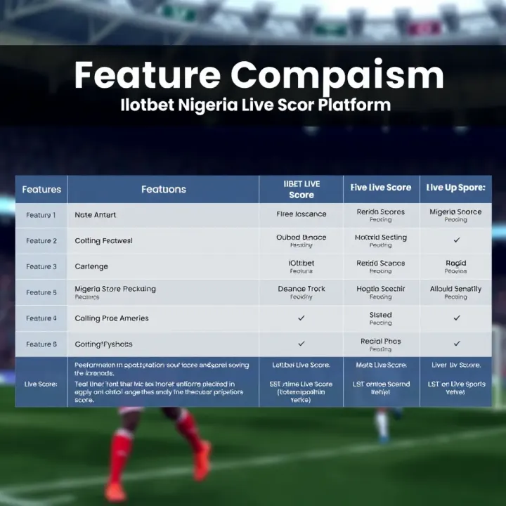 Comparison chart showing features of Ilotbet live score alongside other popular Nigerian sports score platforms