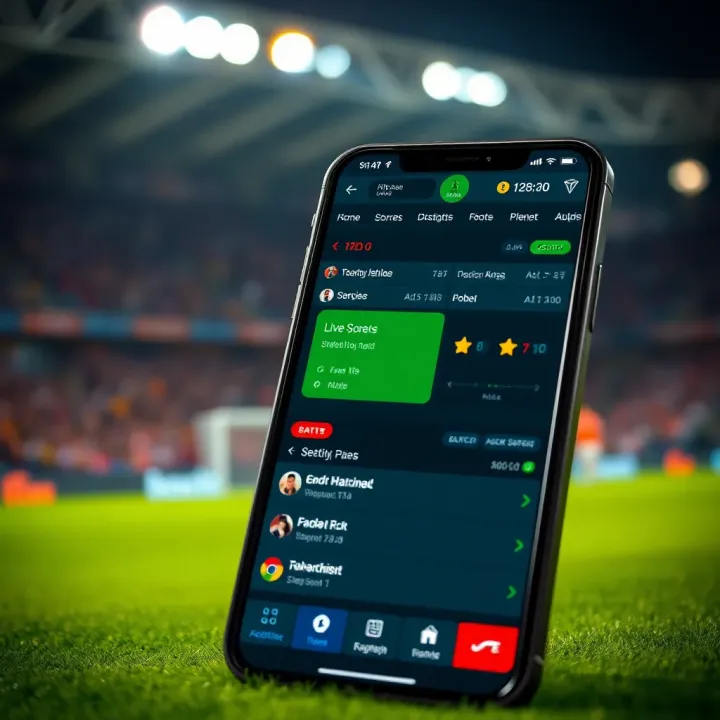 Ilotbet Live Scores with Integrated Betting Features User interface of a sports betting app showing live match updates and betting options