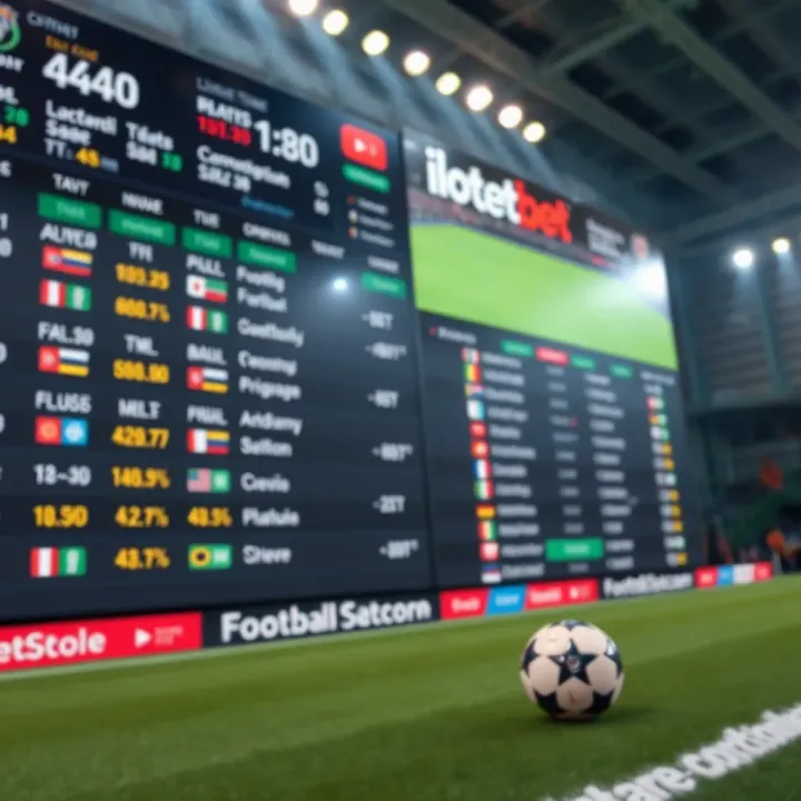 Live sports scoreboard showing real-time updates for various football matches