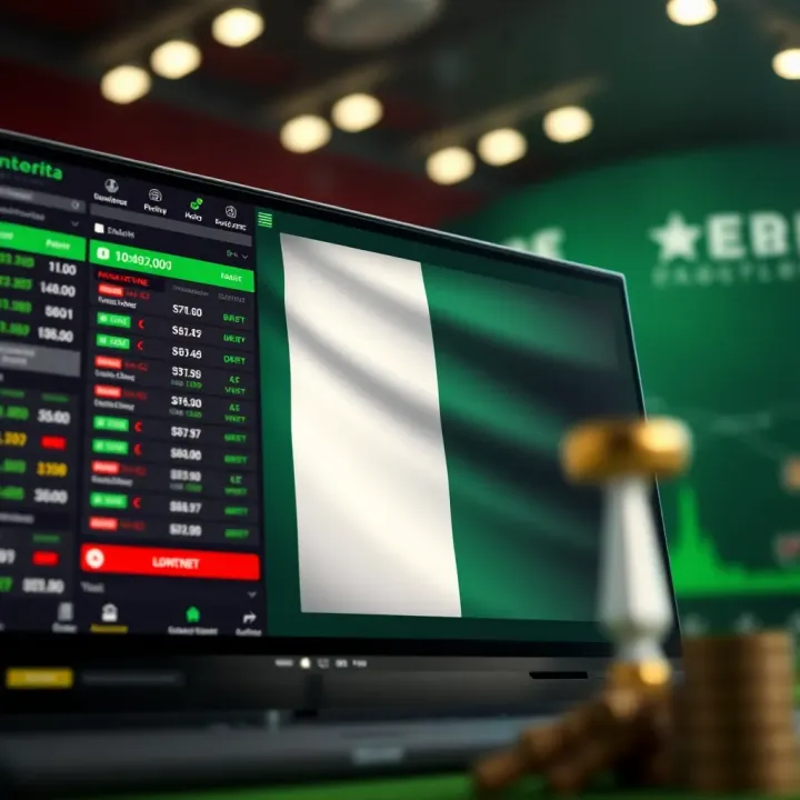 Illustration of Nigerian flag alongside digital betting interface depicting bankroll management and responsible play