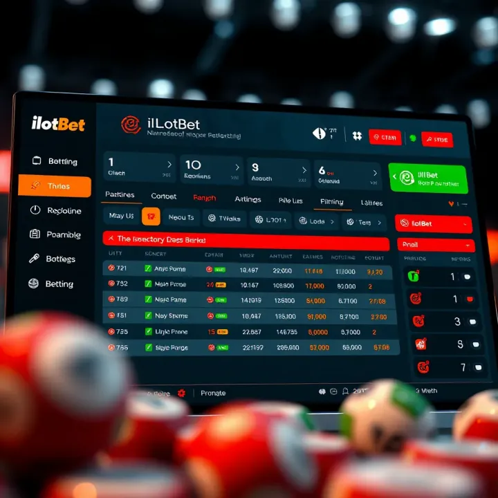 Illustration of iLotBet platform dashboard featuring betting options and user navigation