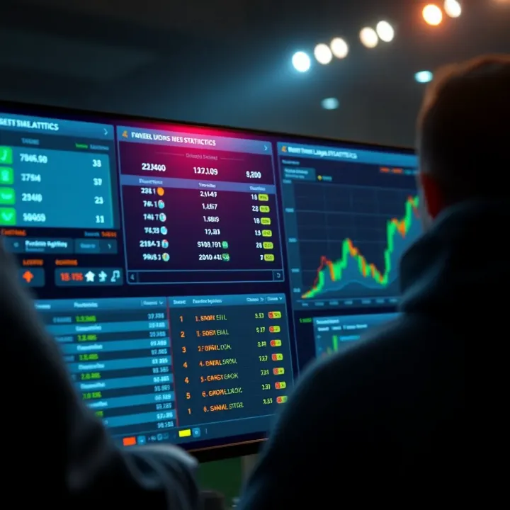 Data charts displaying football match statistics and betting odds for Premier League games