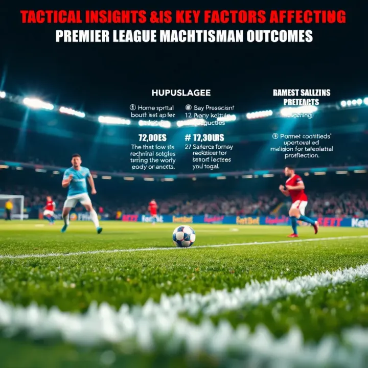 Football pitch with highlighted tactical strategies and key influencing factors for upcoming matches