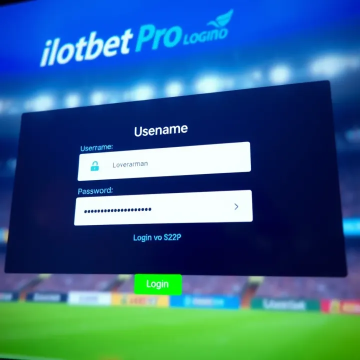 Login interface of ilotbet Pro platform displaying username and password fields