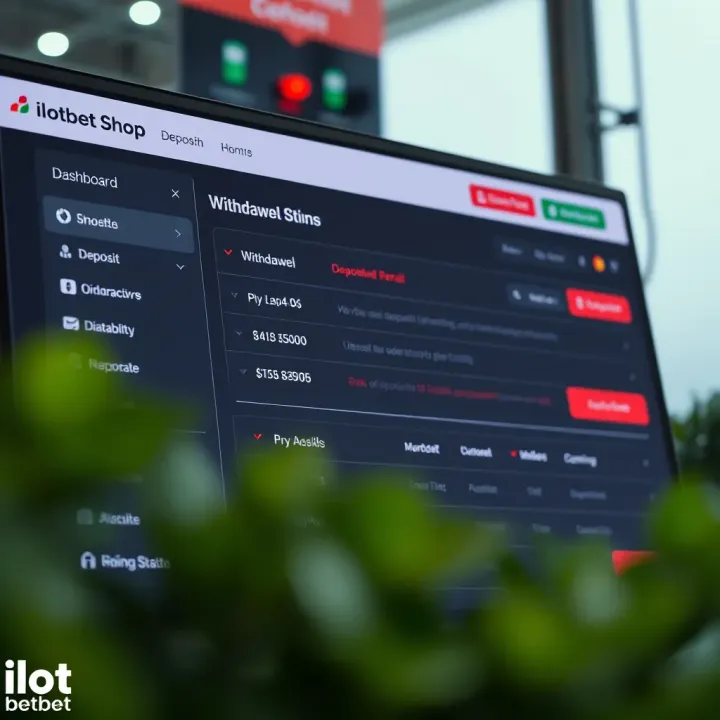 Dashboard displaying deposit and withdrawal options on Ilotbet Shop platform