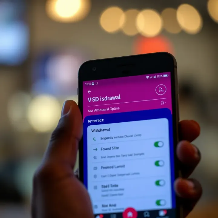 Mobile phone screen showing Ilotbet USSD withdrawal options interface