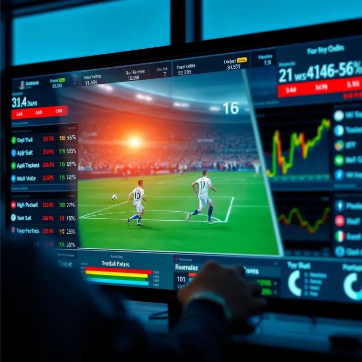 Graphical representation of football match statistics with betting odds and trends