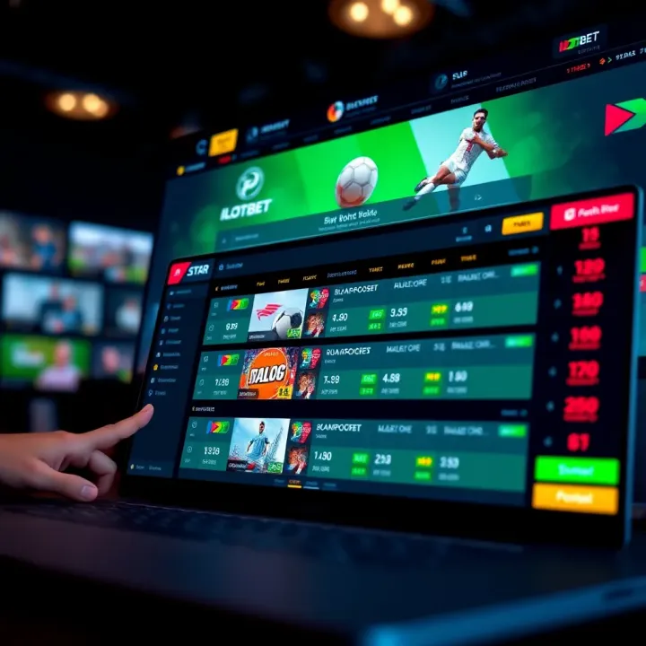 User interface showcasing sports betting options on Ilotbet Starz platform
