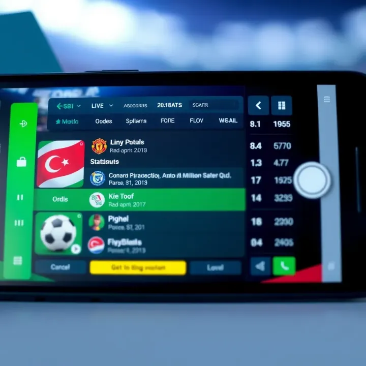 Mobile device screen showing live betting interface with dynamic odds and match statistics