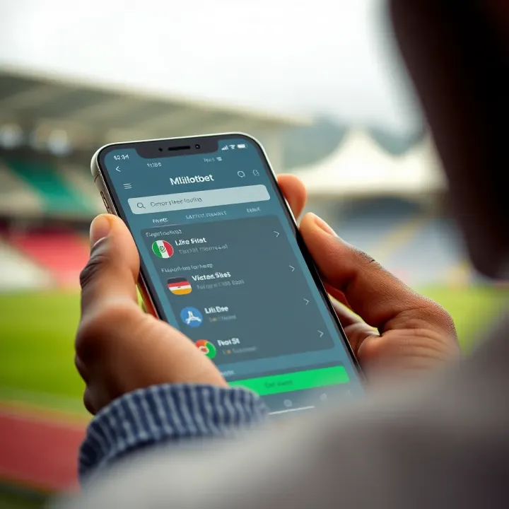 Mobile phone displaying the Mlite Ilotbet old mobile platform interface with betting options