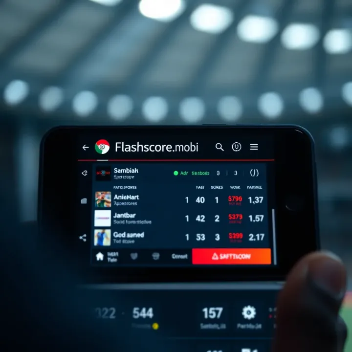 Real-time sports scores and statistics displayed on a mobile device screen