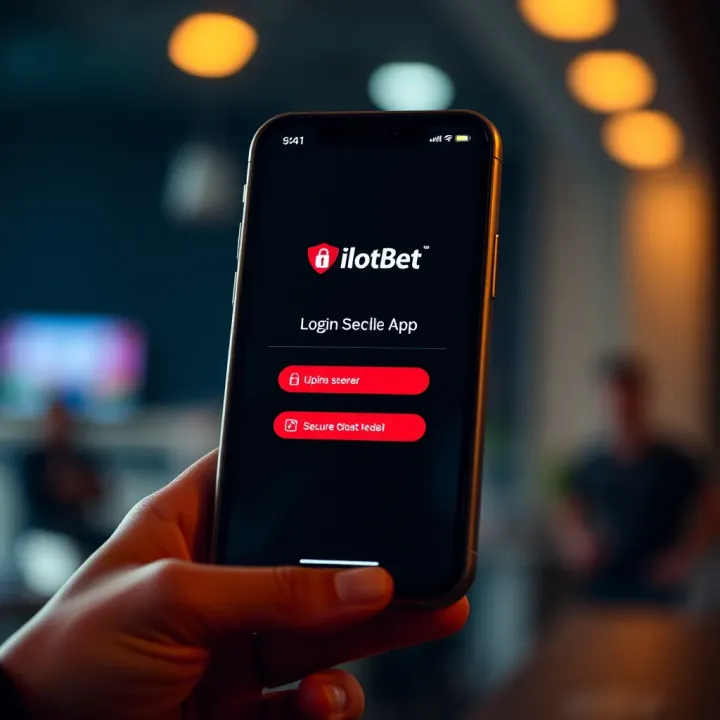 Smartphone showing the ILotBet app login interface with secure access features