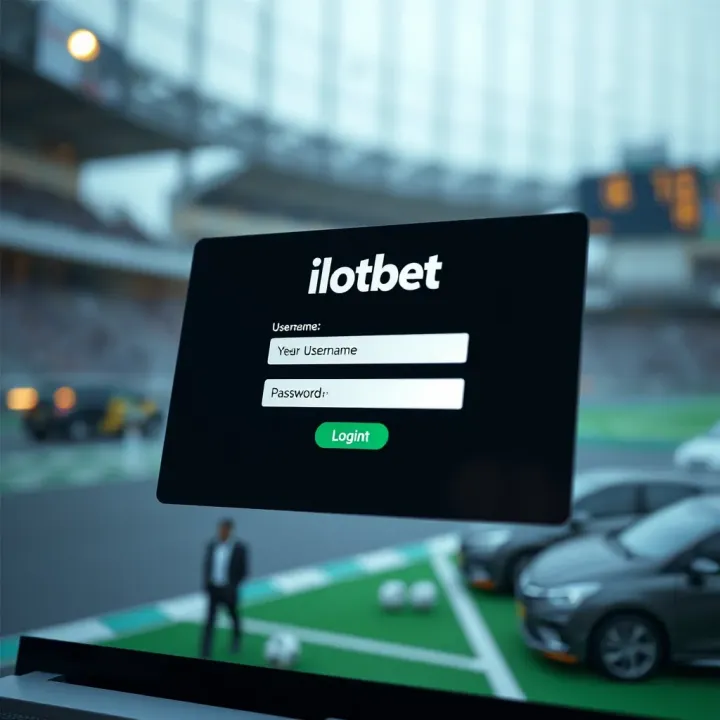 User interface showing an Ilotbet login screen with username and password fields