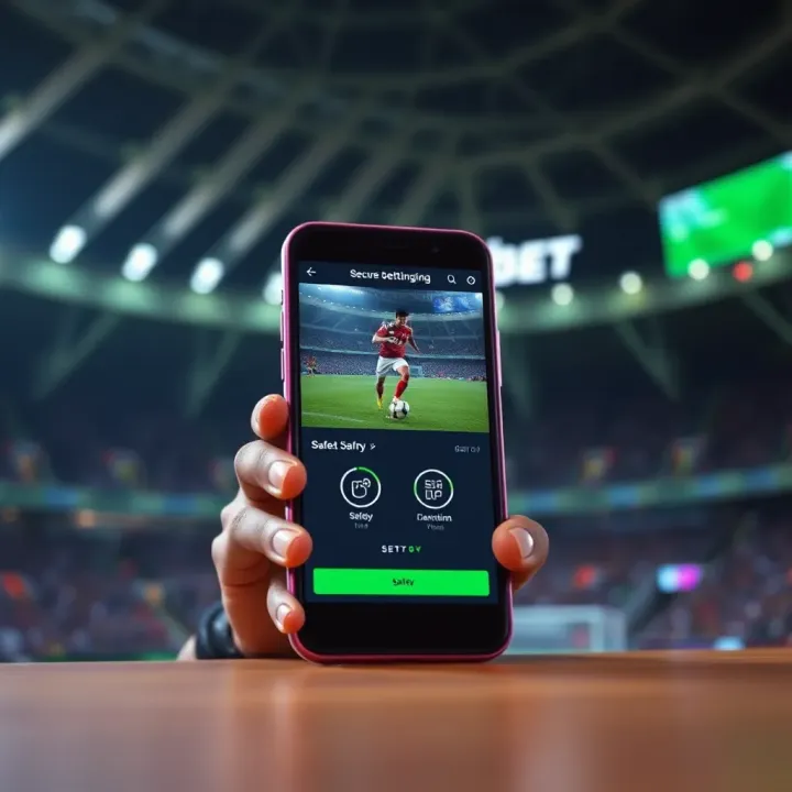 Secure Mobile Betting Experience on Ilotbet Sports APK Secure mobile betting on Ilotbet Sports APK showing safety icons and football graphics