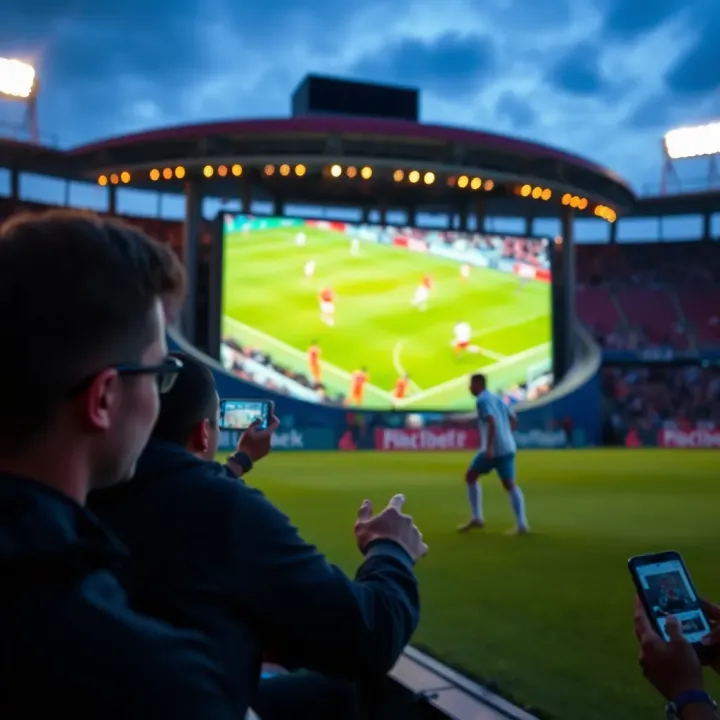 Illustration of secure online streaming and internet connectivity for soccer fans