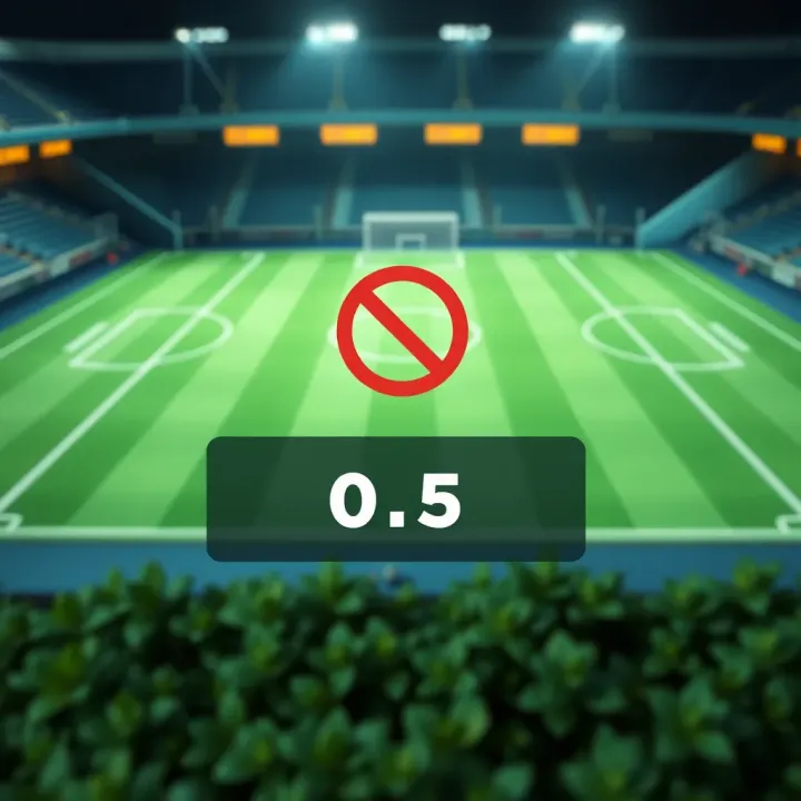 Graphic showing a football field with betting odds and a no draw symbol