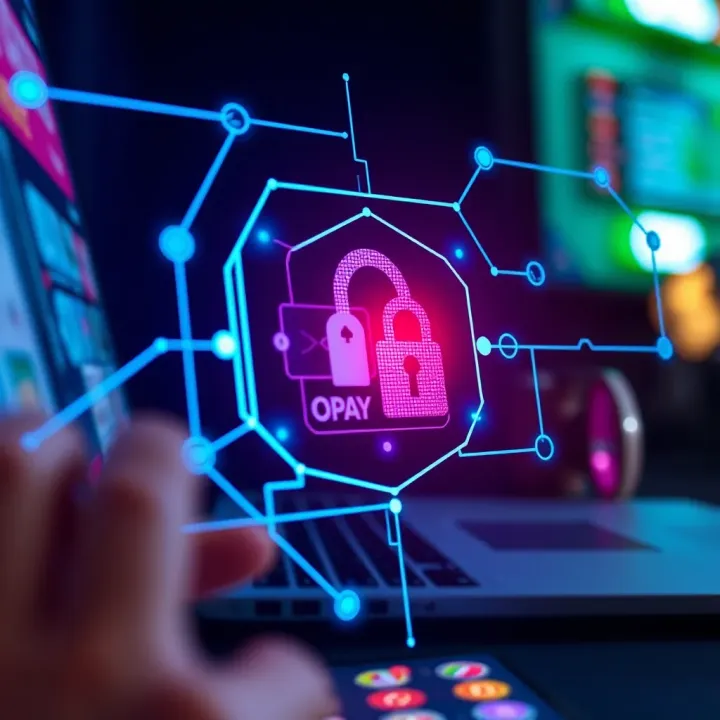 Ensuring Safe Online Casino Transactions with OPay in Nigeria Secure digital transaction symbolizing safety of online casino payments via OPay