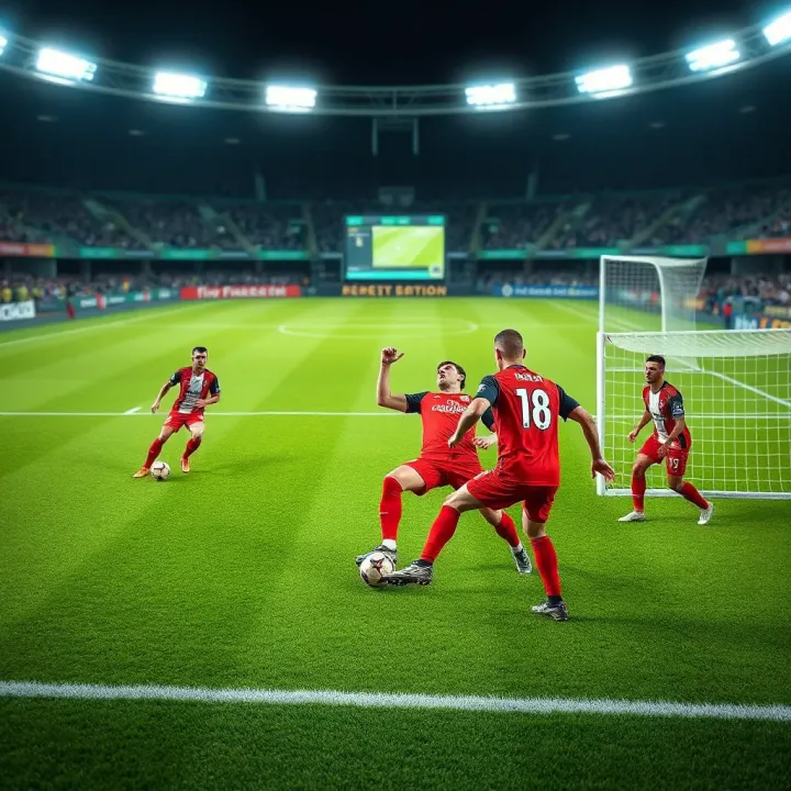 Illustration showing a soccer field highlighting the home team defending successfully to win without conceding a goal