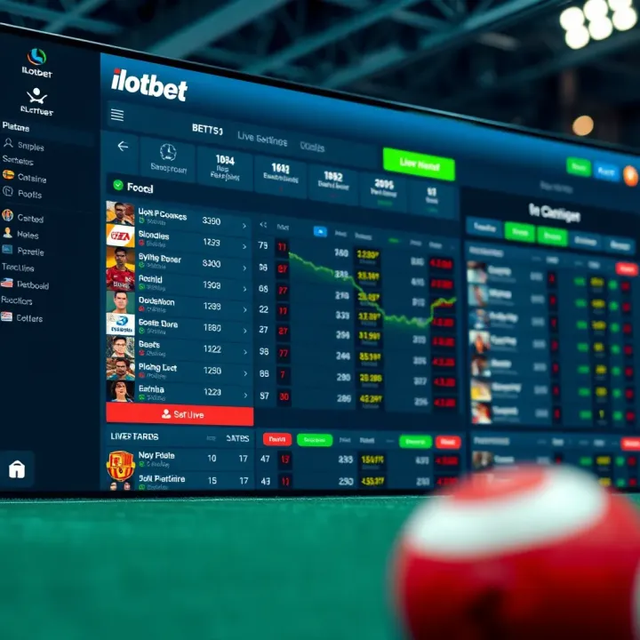 Dashboard showing live betting options and real-time odds on Ilotbet Lives platform