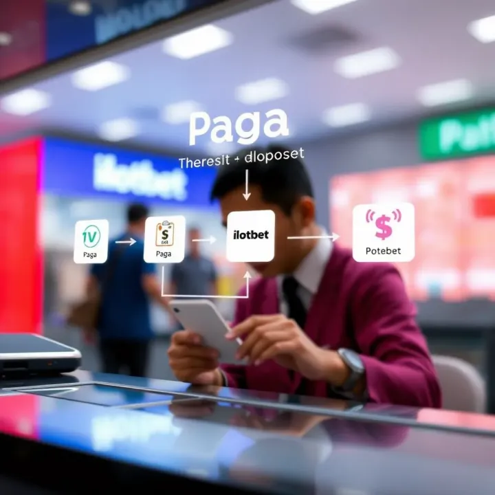 Illustration showing the flow of a digital deposit transaction on Ilotbet using Paga platform