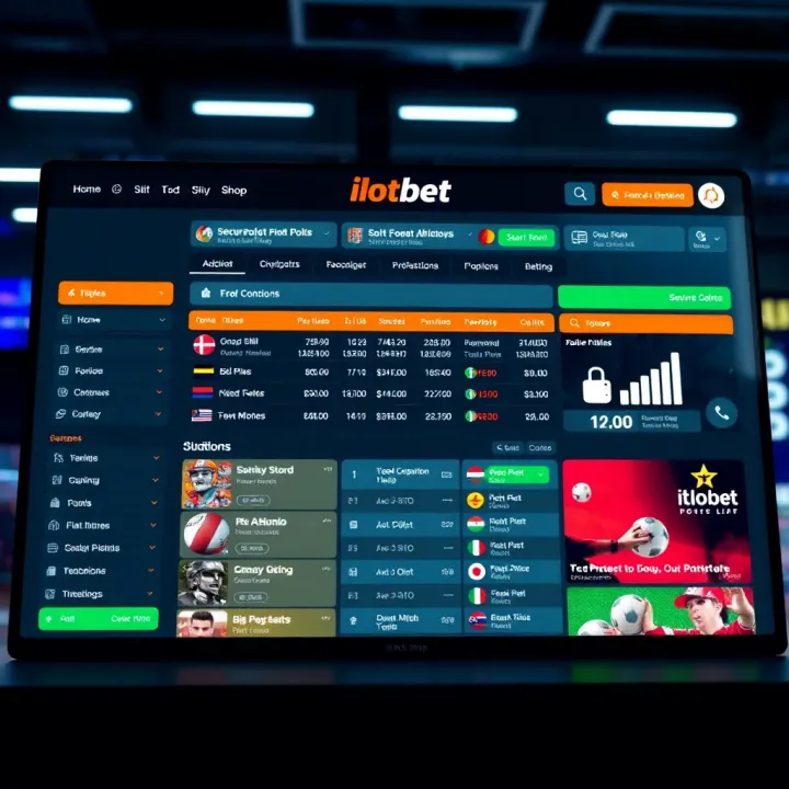 User interface of ilotbet Shop showcasing diverse betting options and secure transactions