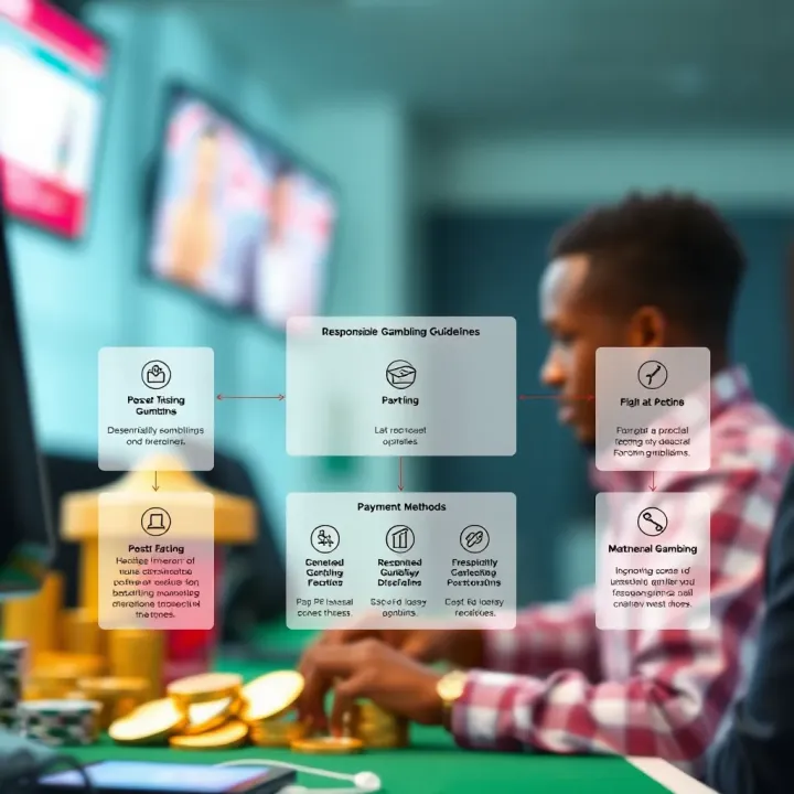 Diagram illustrating ilotbet Shop's responsible gambling guidelines and payment methods in Nigeria