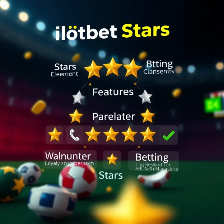 Illustration showing the Ilotbet Stars loyalty system with star icons and betting elements