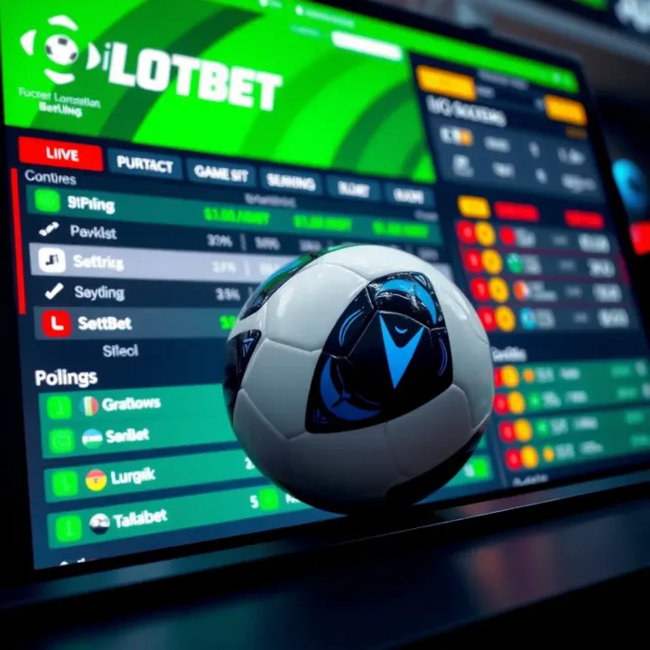 Soccer ball on a digital betting interface displaying odds and game statistics