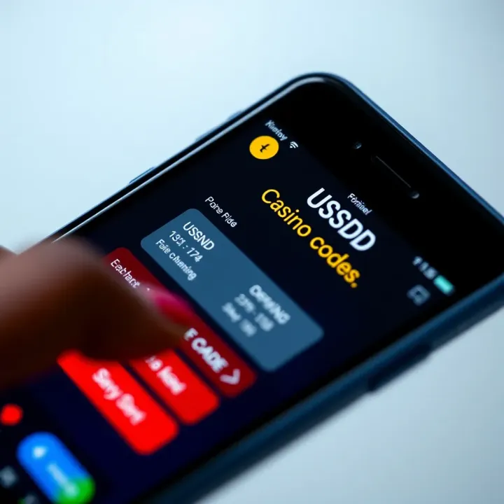 Mobile phone screen displaying USSD code interface for casino gaming in Nigeria